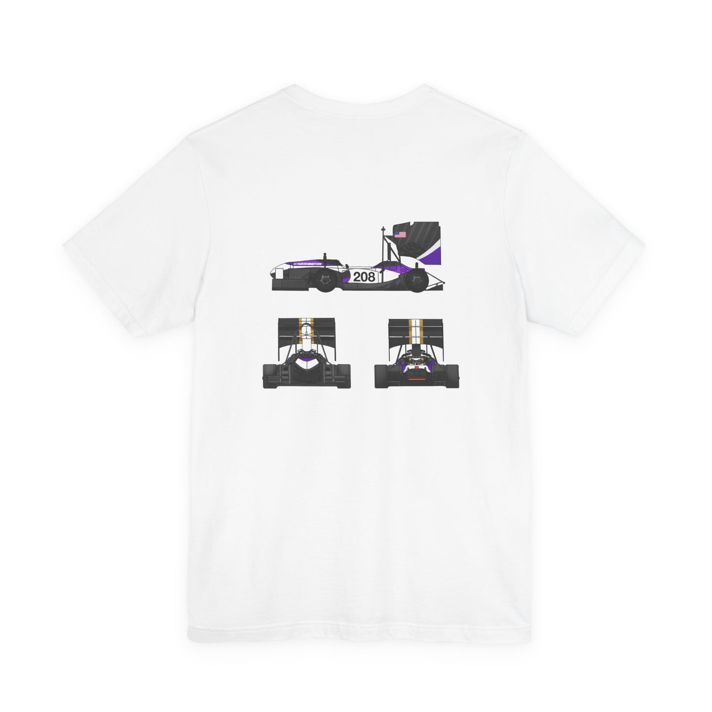 Racing Car Blueprint Tee — Vintage Formula 1 Car Views T‑Shirt